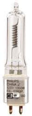 Philips - 1,000 Watt, 120 Volt, Halogen Miniature & Specialty T3 Lamp - Medium Bi-Pin Base, 750 to 1599 Equivalent Range, Neutral (3,000 to 3,699), 2-1/8" OAL - All Tool & Supply