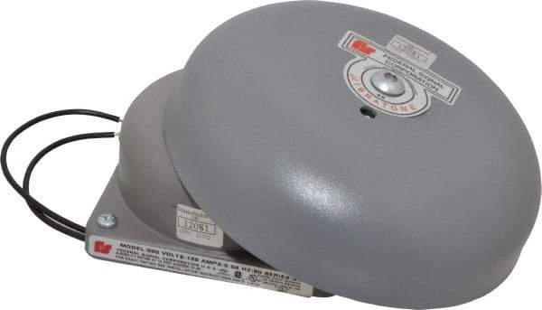 Federal Signal Corp - 6" Diam, 120 Volt Bell - 0.08 Amps, 100 Decibles at 10', Vibrating - All Tool & Supply