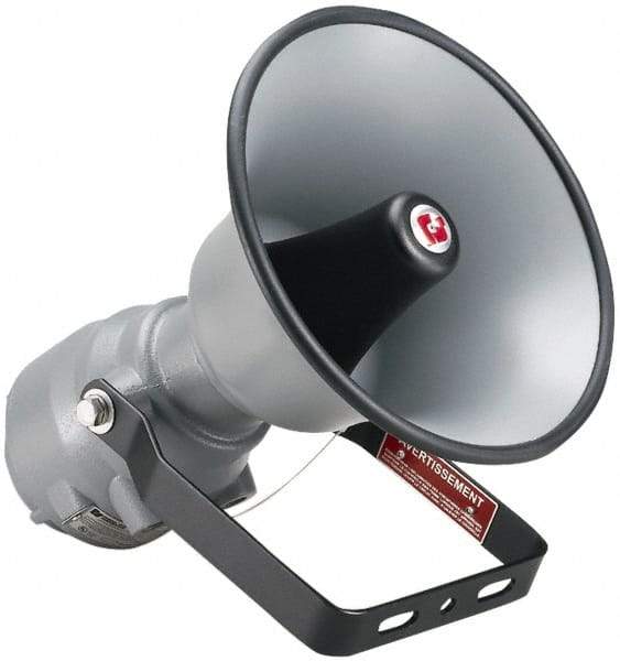 Federal Signal Corp - 15 Max Watt, 13.1 Inch Diameter, Round Aluminum Explosion Proof Horn and Speaker - Weather and Waterproof, 16.3 Inch Deep, Includes 25, 70 Volt Transformer - All Tool & Supply