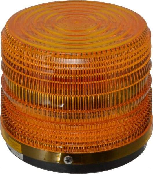 Federal Signal Corp - 24 VDC, 3R NEMA Rated, Strobe Tube, Amber, Strobe Light - 80 Flashes per min, 5-1/2 Inch Diameter, 5-1/16 Inch High, IP66 Ingress Rating, Surface Mount - All Tool & Supply