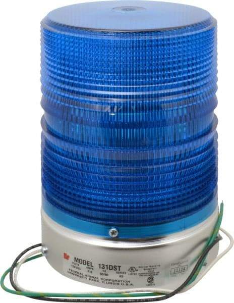 Federal Signal Corp - 120 VAC, 3R NEMA Rated, Strobe Tube, Blue, Double Flash Strobe Light - 80 Flashes per min, 1/2 Inch Pipe, 5-11/16 Inch Diameter, 8-1/2 Inch High, IP45 Ingress Rating, Pipe Mount - All Tool & Supply