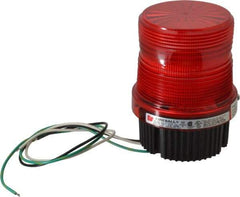 Federal Signal Corp - 120 VAC, 4X NEMA Rated, Strobe Tube, Red, Single Flash Strobe Light - 90 Flashes per min, 1/2 Inch Pipe, 3-15/16 Inch Diameter, 5-1/4 Inch High, IP66 Ingress Rating, Pipe Mount, Surface Mount - All Tool & Supply