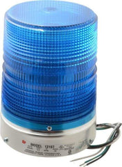 Federal Signal Corp - 120 VAC, 3R NEMA Rated, Strobe Tube, Blue, Single Flash Strobe Light - 80 Flashes per min, 1/2 Inch Pipe, 5.7 Inch Diameter, 8-1/2 Inch High, IP45 Ingress Rating, Pipe Mount - All Tool & Supply