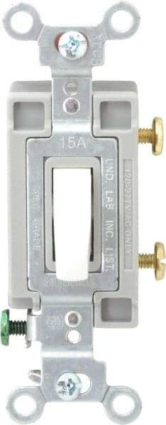 Hubbell Wiring Device-Kellems - 1 Pole, 120 to 277 VAC, 15 Amp, Commercial Grade, Toggle, Wall and Dimmer Light Switch - 4-1/16 Inch High - All Tool & Supply