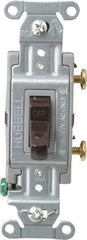 Hubbell Wiring Device-Kellems - 1 Pole, 120 to 277 VAC, 20 Amp, Commercial Grade, Toggle, Wall and Dimmer Light Switch - 4-1/16 Inch High - All Tool & Supply