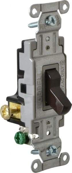 Hubbell Wiring Device-Kellems - 3 Pole, 120 to 277 VAC, 20 Amp, Commercial Grade, Toggle, Wall and Dimmer Light Switch - 4-1/16 Inch High - All Tool & Supply