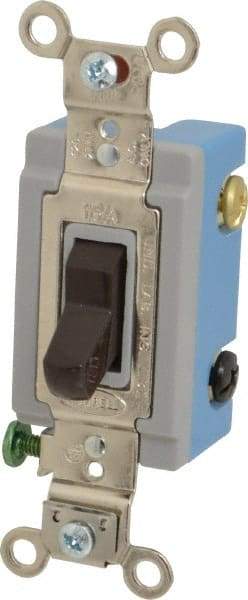 Hubbell Wiring Device-Kellems - 3 Pole, 120 to 277 VAC, 15 Amp, Industrial Toggle, Wall and Dimmer Light Switch - 1-5/16 Inch Wide x 4-1/16 Inch High - All Tool & Supply