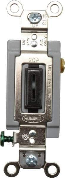 Hubbell Wiring Device-Kellems - 1 Pole, 120 to 277 VAC, 20 Amp, Industrial Grade, Toggle, Wall and Dimmer Light Switch - 1-5/16 Inch Wide x 4-1/16 Inch High - All Tool & Supply