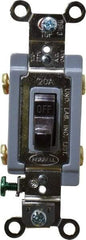 Hubbell Wiring Device-Kellems - 2 Pole, 120 to 277 VAC, 20 Amp, Industrial Grade, Toggle, Wall and Dimmer Light Switch - 1-5/16 Inch Wide x 4-1/16 Inch High - All Tool & Supply