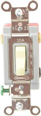 Hubbell Wiring Device-Kellems - 3 Pole, 120 to 277 VAC, 20 Amp, Industrial Grade, Toggle, Wall and Dimmer Light Switch - 1-5/16 Inch Wide x 4-1/16 Inch High - All Tool & Supply