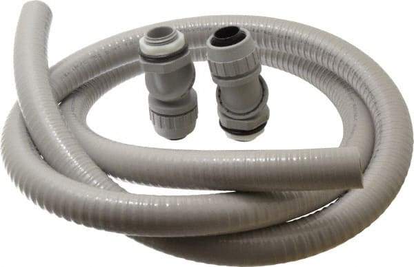 Hubbell Wiring Device-Kellems - 3/4" Trade Size, 6' Long, Flexible Liquidtight Conduit - PVC, 27.8mm ID, Gray - All Tool & Supply