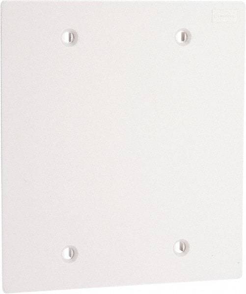 Hubbell Wiring Device-Kellems - Square Raceway Plate - White, For Use with Hubbell BT3BC5 Three Channel, MediaTrak, Nonmetallic PlugTrak Series Raceways - All Tool & Supply