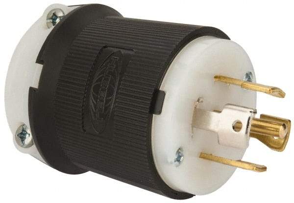 Hubbell Wiring Device-Kellems - 277/480 VAC, 30 Amp, L22-30P Configuration, Industrial Grade, Self Grounding Plug - 3 Phase, 4 Poles, IP20, 0.35 to 1.15 Inch Cord Diameter - All Tool & Supply