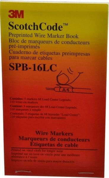 3M - 450 Label, 1.37 Inch Long x 0.22 Inch Wide x 1/4mm Thick, Alphanumeric, Electrical Vinyl Film Book - Black Legend, White Background, 39.2 to 100.4°F, Self Adhesive - All Tool & Supply