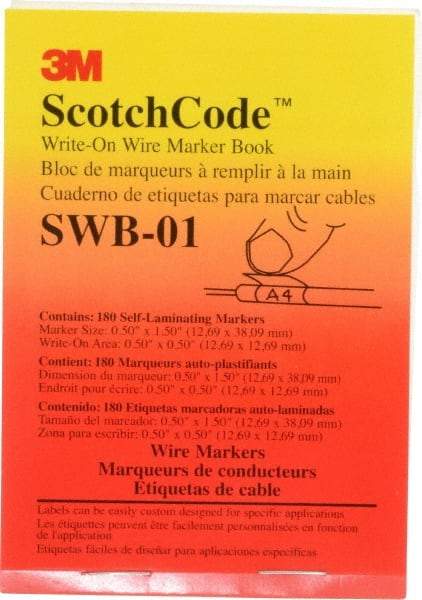 3M - 180 Label, 1/2 Inch Long x 1-1/2 Inch Wide, Write On Book - White Background, Self Laminated - All Tool & Supply