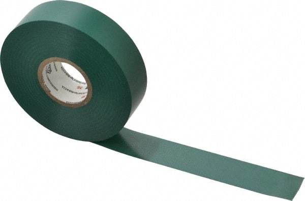 3M - 3/4" x 66', Green Vinyl Electrical Tape - Series 35, 7 mil Thick, 1,250 V/mil Dielectric Strength, 17 Lb./Inch Tensile Strength - All Tool & Supply