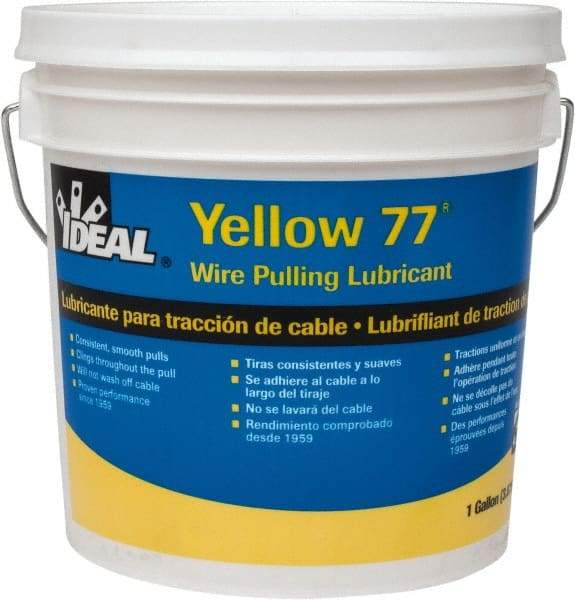 Ideal - 1 Gallon Pail, Yellow Wire Pulling Lubricant Wax - 40 to 120°F, RoHS Compliant, UL Listed - All Tool & Supply