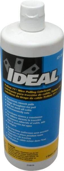 Ideal - 1 Quart Squeeze Bottle, Yellow Wire Pulling Lubricant Gel - 40 to 120°F, RoHS Compliant, UL Listed - All Tool & Supply