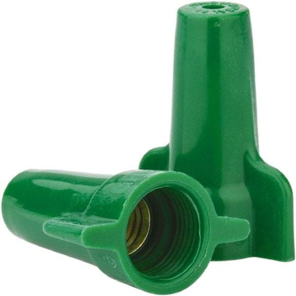 Ideal - 2, 14 to 4, 12 AWG, 600 Volt, Flame Retardant, Wing Twist on Wire Connector - Green, 221°F - All Tool & Supply