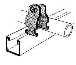 Thomas & Betts - 1-7/8" Pipe, 12 Gauge" Pipe or Tube Clamp - Gold Galvanized, 1,000 Lb Capacity - All Tool & Supply