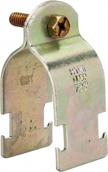 Thomas & Betts - 1-3/8" Pipe, 14 Gauge" Pipe or Tube Clamp - Gold Galvanized, 1,000 Lb Capacity - All Tool & Supply