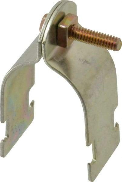 Thomas & Betts - 1-1/4" Pipe, 14 Gauge" Pipe or Conduit Clamp - Gold Galvanized, Rigid & IMC Conduit - All Tool & Supply