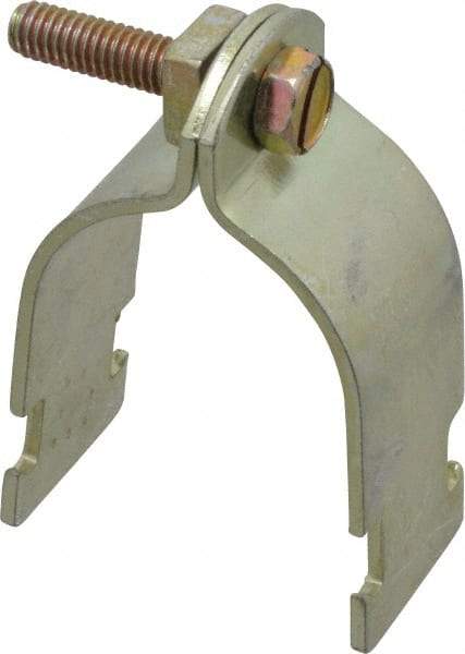 Thomas & Betts - 1-1/2" Pipe, 12 Gauge" Pipe or Conduit Clamp - Gold Galvanized, Rigid & IMC Conduit - All Tool & Supply