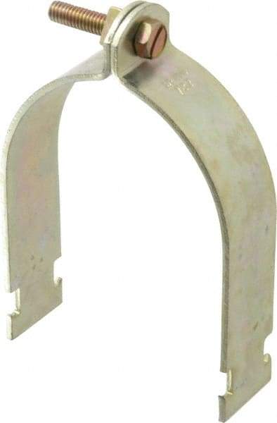 Thomas & Betts - 3-1/2" Pipe, 1/8 Gauge" Pipe or Conduit Clamp - Gold Galvanized, Rigid & IMC Conduit - All Tool & Supply