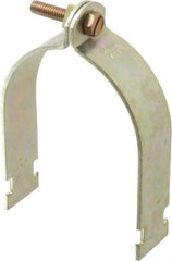 Thomas & Betts - 3-1/2" Pipe, 1/8 Gauge" Pipe or Conduit Clamp - Gold Galvanized, Rigid & IMC Conduit - All Tool & Supply