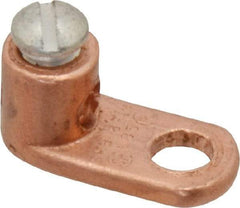 Thomas & Betts - 14-8 AWG Noninsulated Crimp Connection D Shaped Ring Terminal - 1/4" Stud, 13/16" OAL x 3/8" Wide, Tin Plated Copper Contact - All Tool & Supply