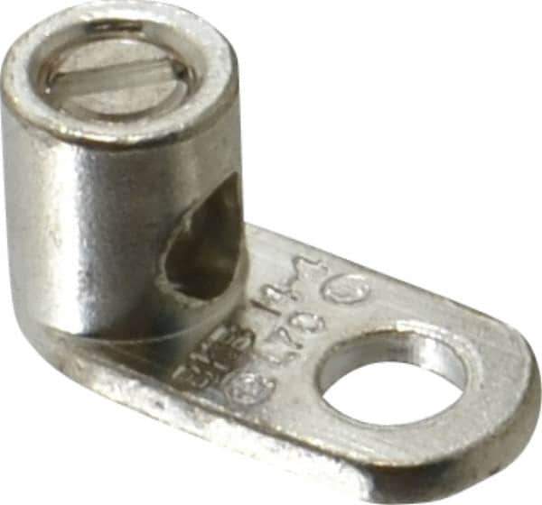 Thomas & Betts - 14-4 AWG Noninsulated Lug Connection D Shaped Ring Terminal - 3/8" Stud, 1-1/8" OAL x 17/32" Wide, Tin Plated Copper Contact - All Tool & Supply