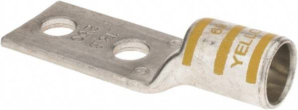 Thomas & Betts - 250 kcmil Wire Noninsulated Crimp Connection Rectangle Ring Terminal - 3/8" Stud, 3.28" OAL x 1.13" Wide, Tin Plated Copper Contact - All Tool & Supply