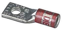 Thomas & Betts - 300 kcmil Wire Noninsulated Compression Connection Square Ring Terminal - 5/8" Stud, 3.03" OAL x 1-1/4" Wide, Tin Plated Copper Contact - All Tool & Supply