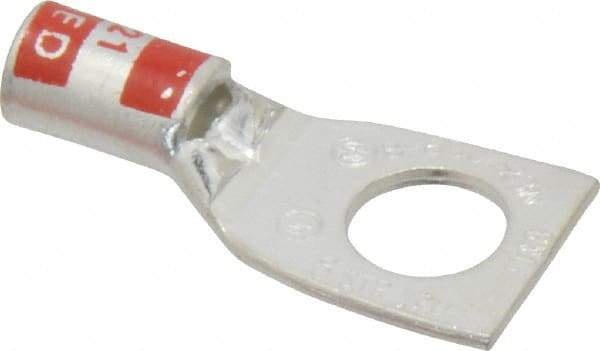 Thomas & Betts - 8 AWG Noninsulated Compression Connection Square Ring Terminal - 5/16" Stud, 1.33" OAL x 0.56" Wide, Tin Plated Copper Contact - All Tool & Supply