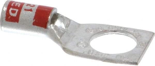 Thomas & Betts - 8 AWG Noninsulated Compression Connection Square Ring Terminal - 3/8" Stud, 1.33" OAL x 0.56" Wide, Tin Plated Copper Contact - All Tool & Supply