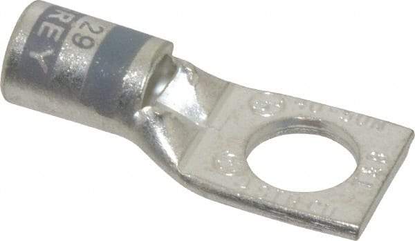 Thomas & Betts - 4 AWG Noninsulated Compression Connection Square Ring Terminal - 3/8" Stud, 1.42" OAL x 0.61" Wide, Tin Plated Copper Contact - All Tool & Supply