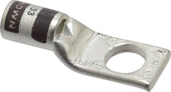 Thomas & Betts - 2 AWG Noninsulated Compression Connection Square Ring Terminal - 3/8" Stud, 1.65" OAL x 0.59" Wide, Tin Plated Copper Contact - All Tool & Supply