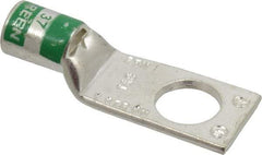 Thomas & Betts - 1 AWG Noninsulated Compression Connection Square Ring Terminal - 1/2" Stud, 2.1" OAL x 0.76" Wide, Tin Plated Copper Contact - All Tool & Supply