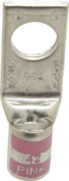 Thomas & Betts - 1/0 AWG Noninsulated Compression Connection Square Ring Terminal - 1/2" Stud, 2.2" OAL x 3/4" Wide, Tin Plated Copper Contact - All Tool & Supply