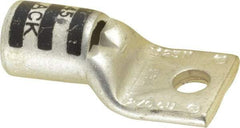 Thomas & Betts - 2/0 AWG Noninsulated Compression Connection Square Ring Terminal - 1/4" Stud, 1.65" OAL x 0.83" Wide, Tin Plated Copper Contact - All Tool & Supply