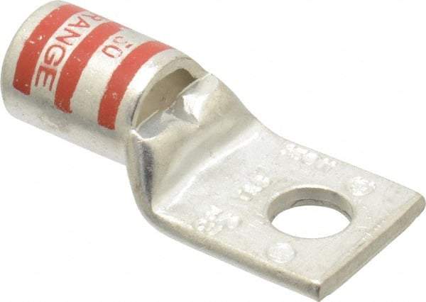 Thomas & Betts - 3/0 AWG Noninsulated Compression Connection Rectangle Ring Terminal - 3/8" Stud, 2.03" OAL x 0.92" Wide, Tin Plated Copper Contact - All Tool & Supply