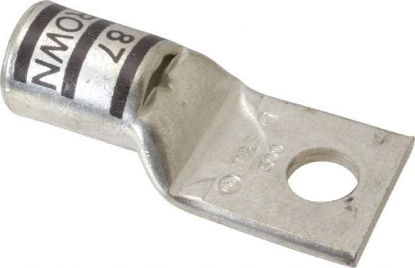 Thomas & Betts - 500 kcmil Wire Noninsulated Compression Connection Square Ring Terminal - 5/8" Stud, 3.63" OAL x 1.61" Wide, Tin Plated Copper Contact - All Tool & Supply