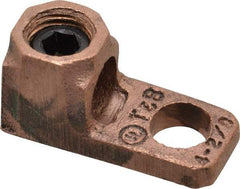 Thomas & Betts - 4-2/0 AWG Noninsulated Lug Connection D Shaped Ring Terminal - 3/8" Stud, 1-21/32" OAL x 23/32" Wide, Tin Plated Copper Contact - All Tool & Supply