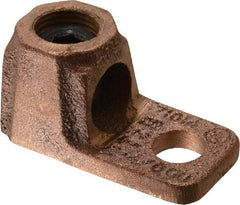 Thomas & Betts - 2-4/0 AWG Noninsulated Crimp Connection D Shaped Ring Terminal - 3/8" Stud, 1-7/8" OAL x 15/16" Wide, Copper Contact - All Tool & Supply