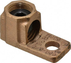 Thomas & Betts - 2/0 AWG Noninsulated Crimp Connection D Shaped Ring Terminal - 1/2" Stud, 2-3/4" OAL, Copper Contact - All Tool & Supply