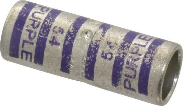 Thomas & Betts - 4/0 AWG Compatible, Noninsulated, Crimp-On Butt Splice Terminal - 2 Wire Entries, Copper Contacts, Tin Contact Plating, 1.88" OAL, Purple - All Tool & Supply