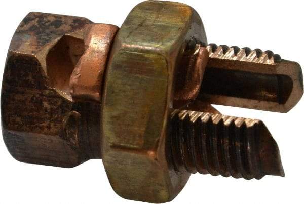 Thomas & Betts - 6 to 2 AWG, Copper Wire Compatible, Copper Alloy, Hex Split Bolt Connector - 1-1/4" OAL, 19/32" Head Width, 25/32" Base Width - All Tool & Supply