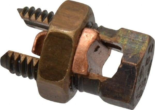 Thomas & Betts - 6 to 2 AWG, Copper Wire Compatible, Copper Alloy, Hex Split Bolt Connector - 1-11/32" OAL, 11/16" Head Width, 7/8" Base Width - All Tool & Supply