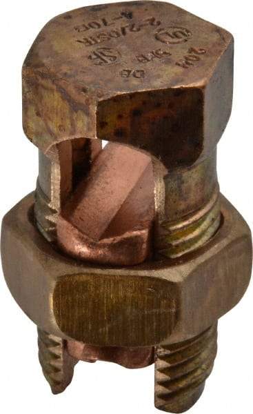 Thomas & Betts - 14 to 2/0 AWG, Copper Wire Compatible, Copper Alloy, Hex Split Bolt Connector - 1-13/16" OAL, 7/8" Head Width, 1-1/16" Base Width - All Tool & Supply