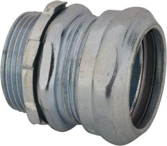 Thomas & Betts - 1-1/4" Trade, Steel Compression Straight EMT Conduit Connector - Noninsulated - All Tool & Supply